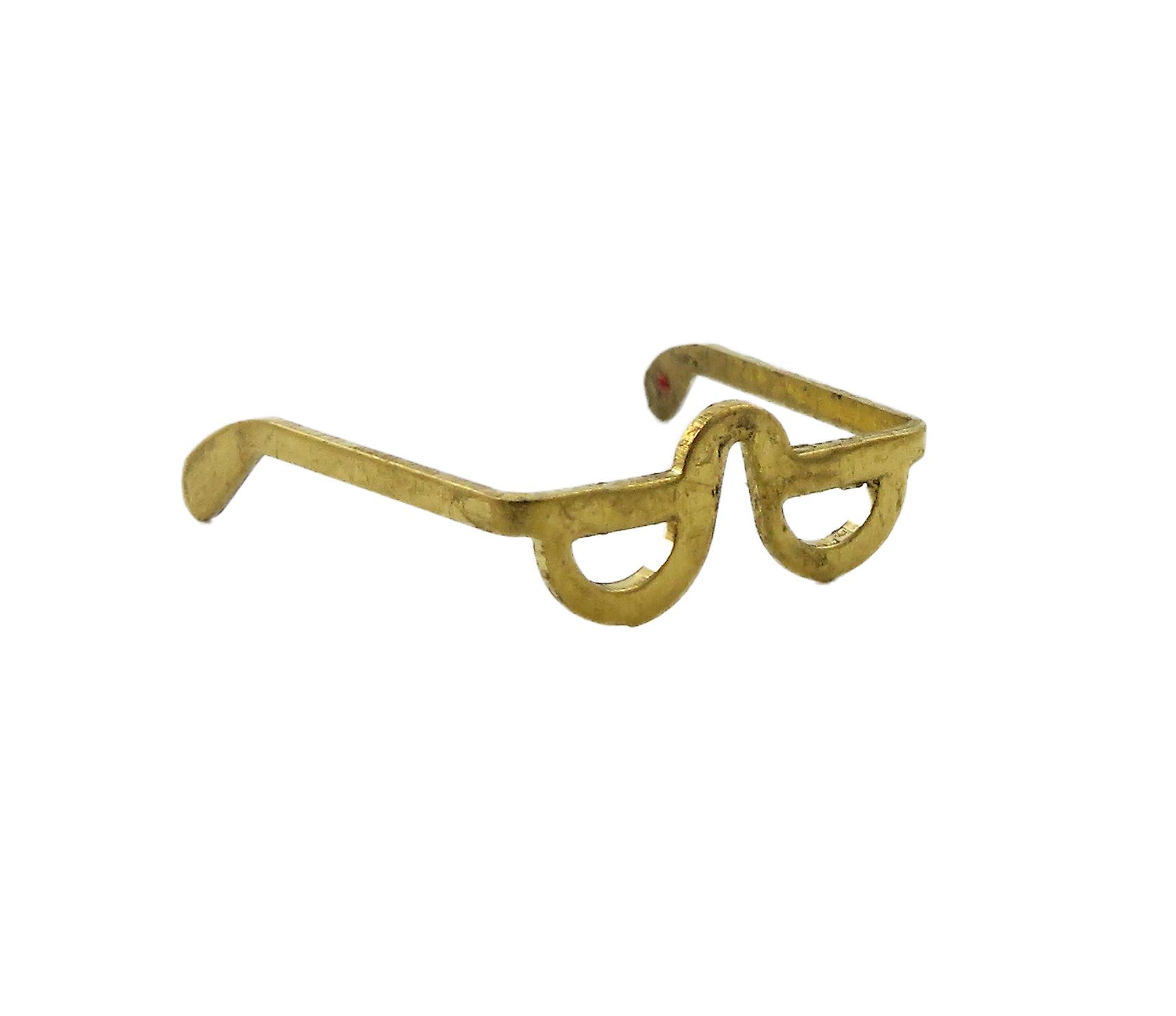 Dolls House Pair Of Gold Brass Reading Glasses Spectacles Miniature Accessory