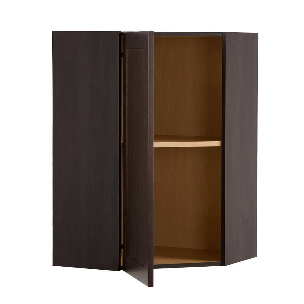 Hampton Bay Edson Assembled 24x36x12.62 in. Corner Wall Cabinet in Dusk CM2436C-DK