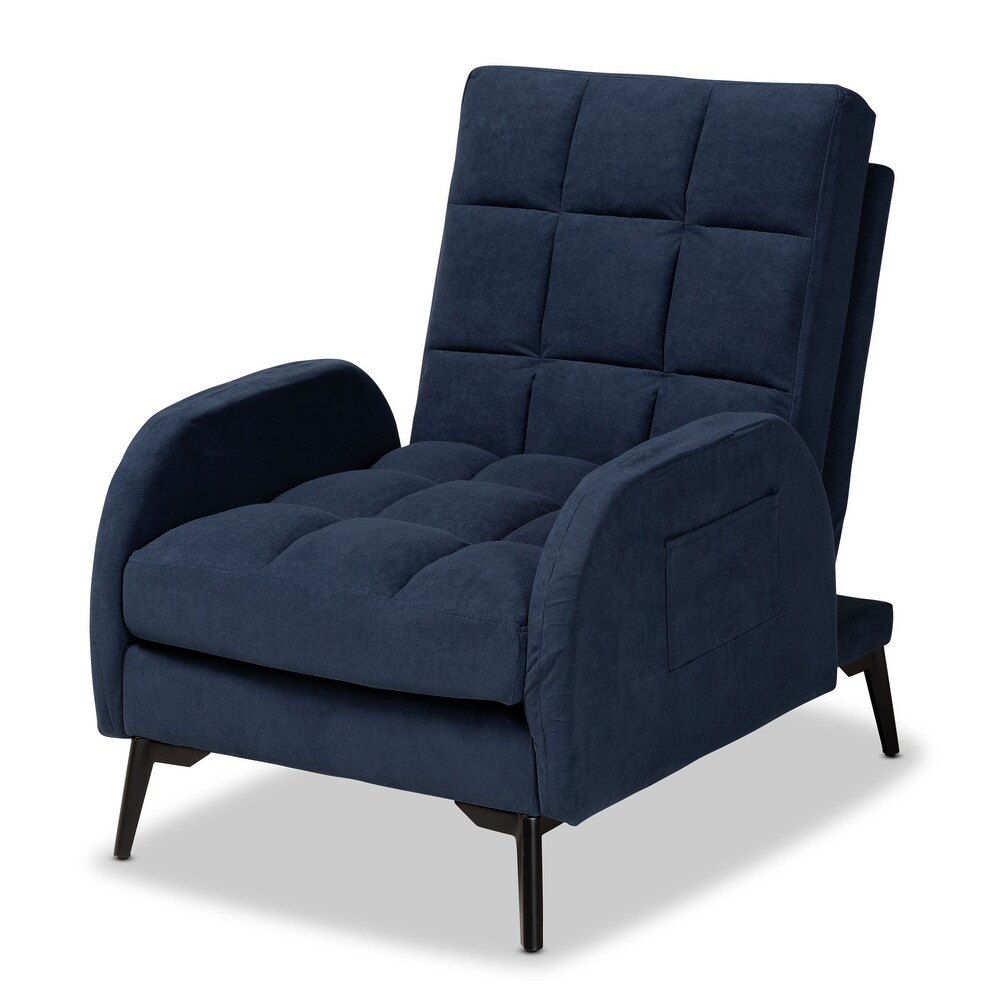 Belden Modern   Contemporary Velvet Upholstered Metal Lounge Set  Navy