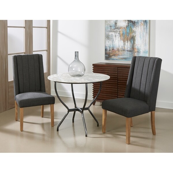 Somette Toffee Brown and Charcoal Grey Upholstered Accent Chairs， Set of 2