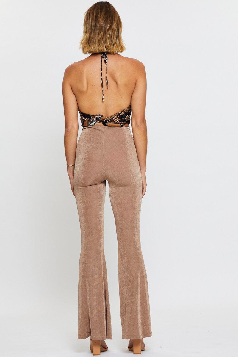 Brown Pants Flare Leg