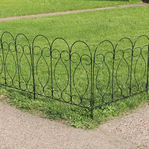 Sunnydaze Outdoor Lawn And Garden Metal Traditional Style Decorative Border Fence Panel Set 10 x27 5pk