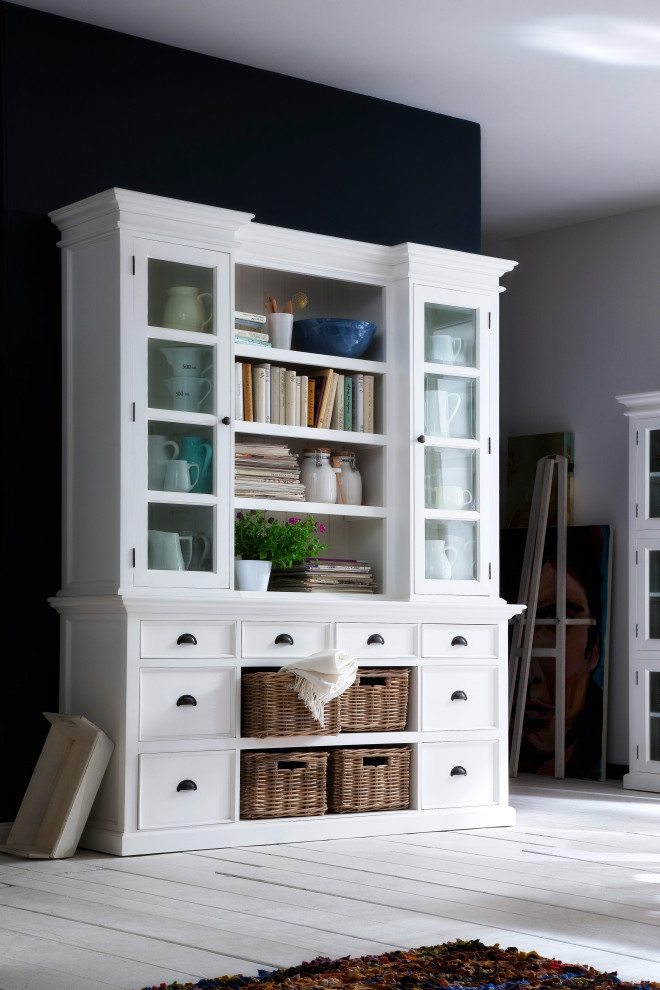 Halifax Library Hutch With basket set   Contemporary   Bookcases   by Nova Solo Furniture  Houzz