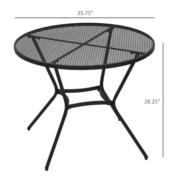 Round terrace dining table，steel outdoor table