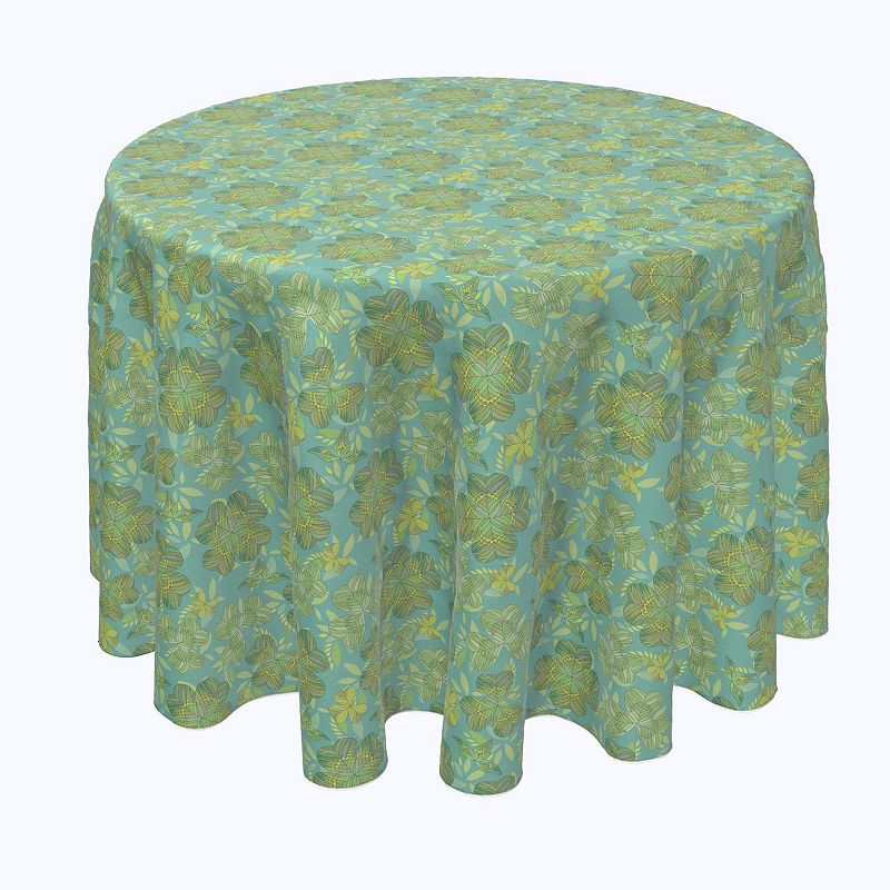 Round Tablecloth， 100% Polyester， 60 Round， Stenciled Celtic Celebration