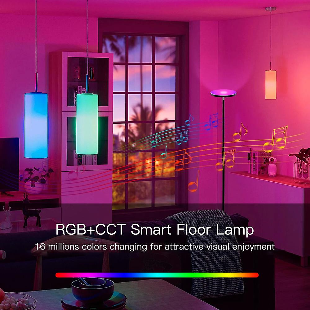 100-240v 24w Wirelessly Bt Connected Connection Leds Rgb And Cct Floor Lamp Standing Light With Controller