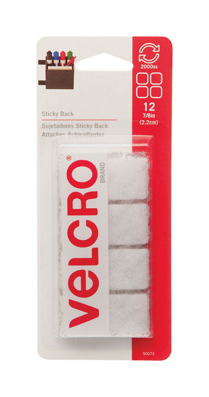 VELCRO SQUARE STICKY WHT