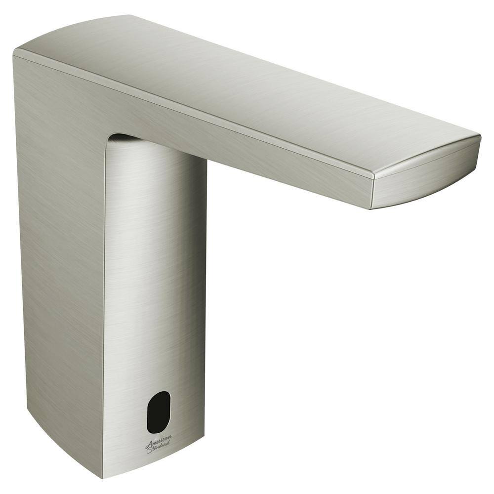 American Standard Paradigm Base Model AC Powered Single Hole Touchless Bathroom Faucet with SmarTherm 1.5 GPM in Brushed Nickel 702B315.295