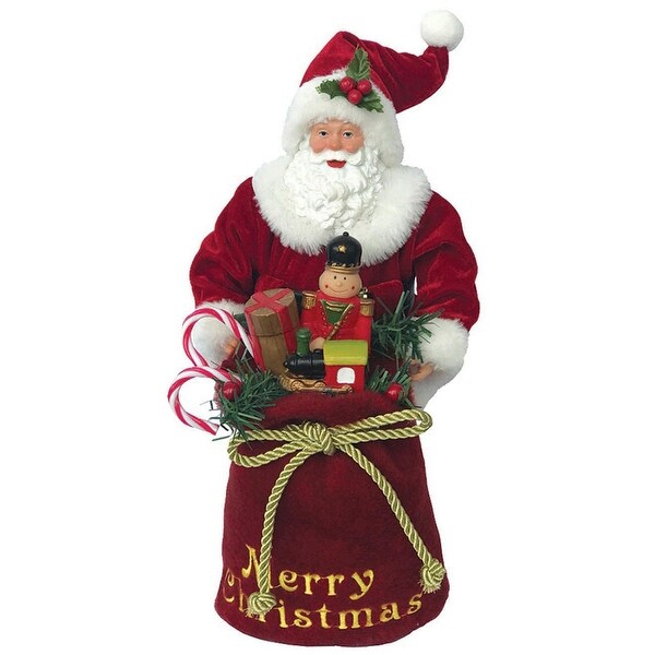 14 Standing Santa Merry Christmas Figure with Bag of Toys