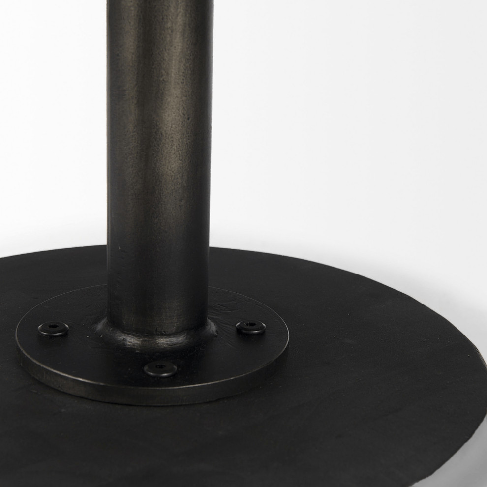 Black Wooden Pedestal Base Coffee Table   Industrial   Coffee Tables   by HomeRoots  Houzz