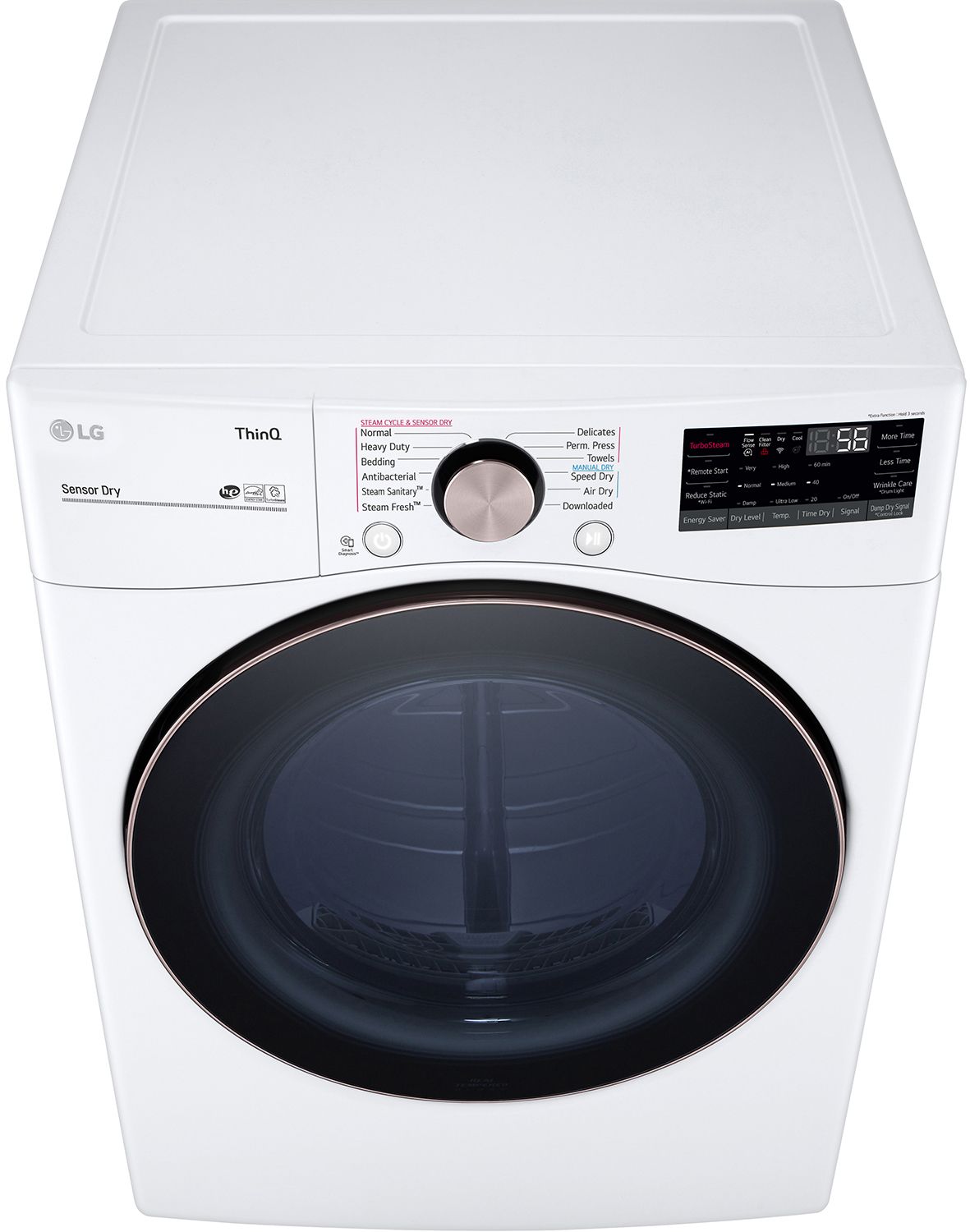 LG 7.4 Cu. Ft. White Smart Wi-Fi Enabled Front Load Gas Dryer With TurboSteam And Built-In Intelligence