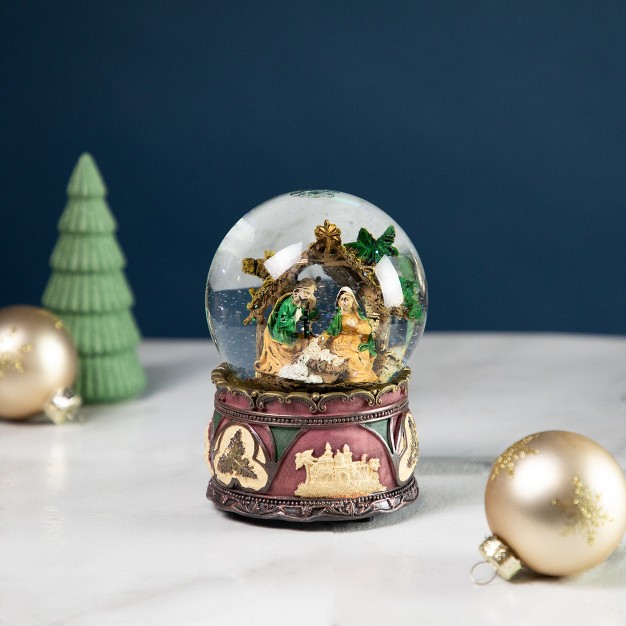 Holy Family Nativity Scene Christmas Snow Globe