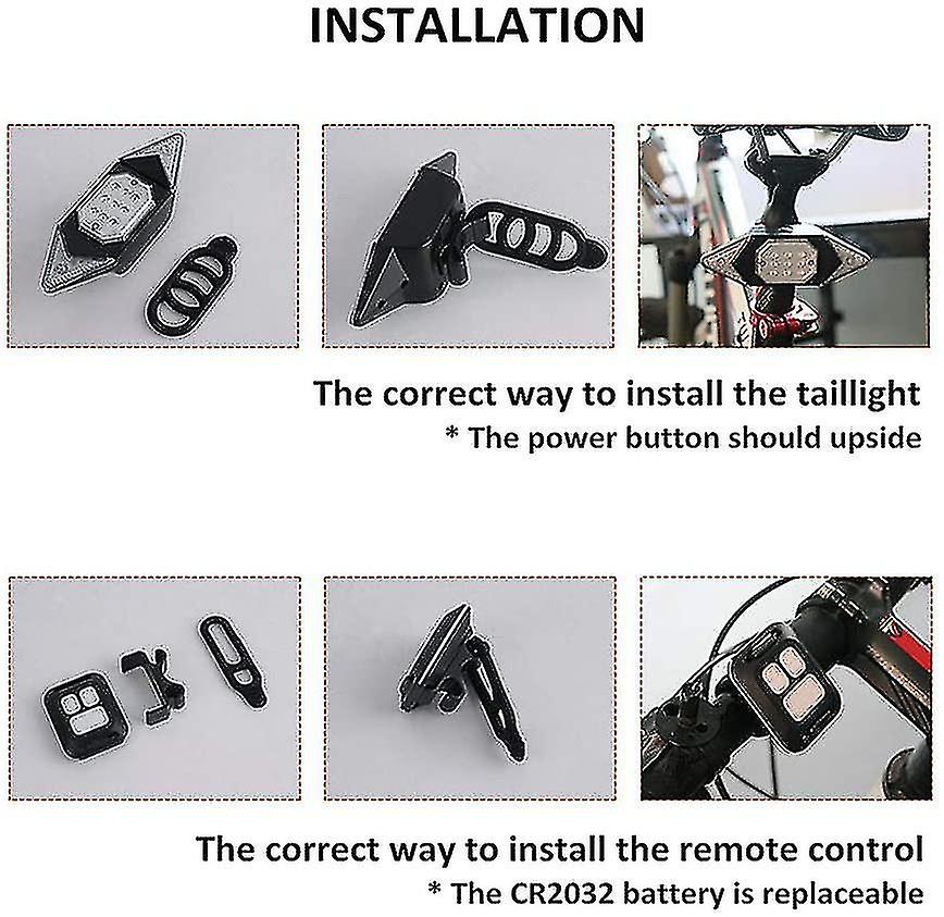 Bike Turn Light With Wireless Remote Control， Bicycle Light Taillight