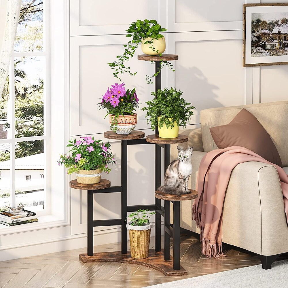 Corner Plant Stand Indoor  6 Tiered Plant Shelf Flower Stand