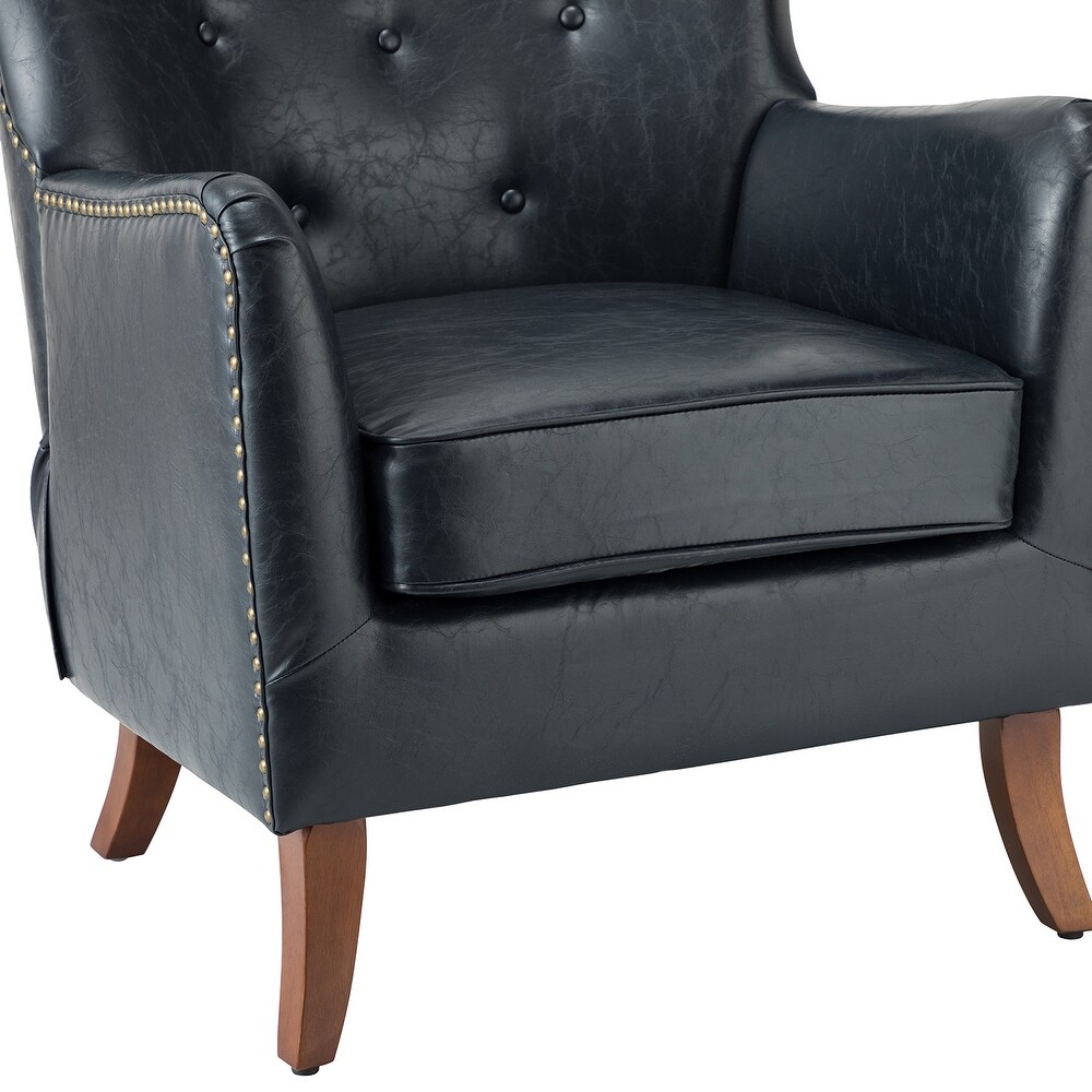 Floyd Comfy Mid century Leather Accent Chair For Living Room by HULALA HOME