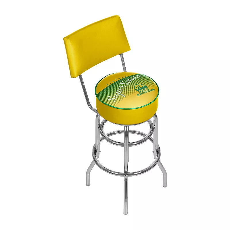 Seattle Super Sonics Hardwood Classics Padded Swivel Bar Stool with Back