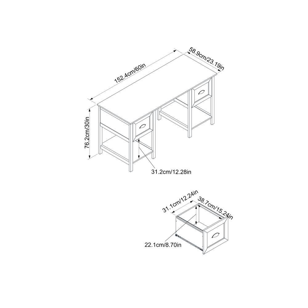 Legacy Home Denver 2 Drawer Desk DSK-C1930032-THD