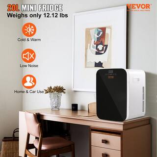 VEVOR Mini Fridge 13.97 in. 0.71 cu.ft. Retro Mini Refrigerator in Black Small Beverage Fridges with Temper Control MNBXHSBLSK20L2240V1