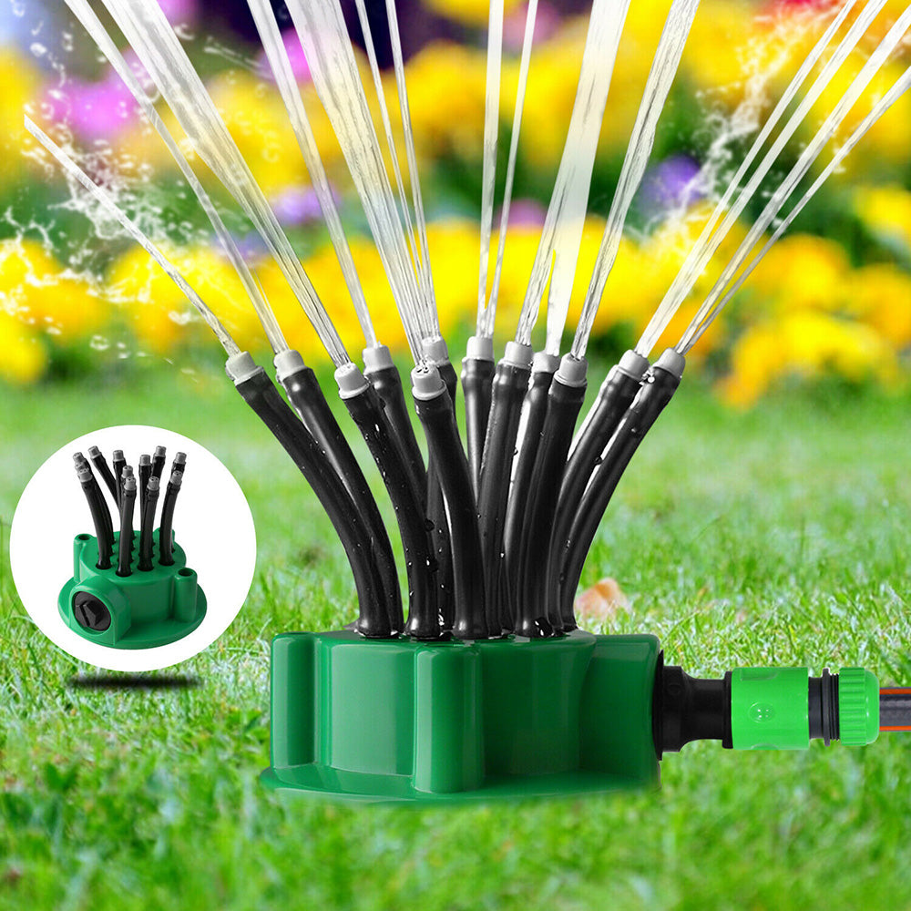 360° Adjustable Flexible 12 Tubes Garden Lawn Automatical Multiple Head Sprinkler