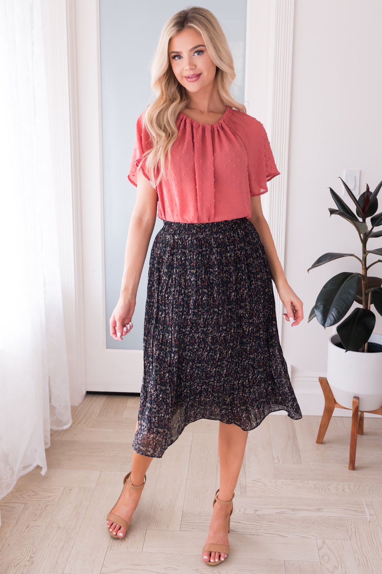 Fall Blooms Modest Pleat Skirt