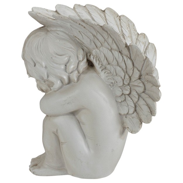 Ivory Right Facing Sleeping Cherub Angel Outdoor Garden Statue