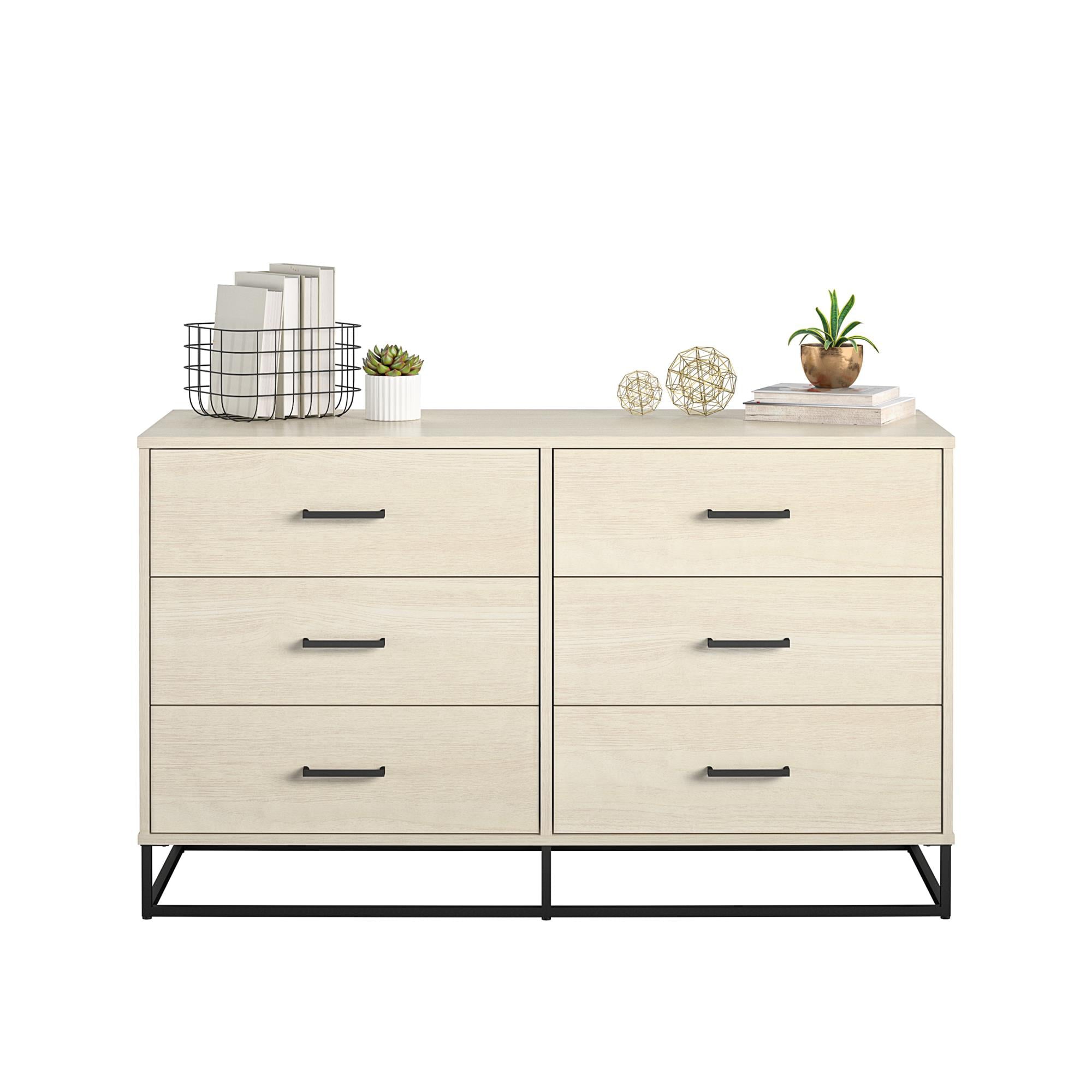 Novogratz Kelly 6 Drawer Dresser, Ivory Oak