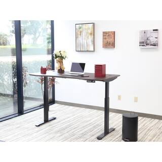 Motionwise 60 in. Rectangular WalnutBlack Standing Desk with Adjustable Height Feature SDD60A