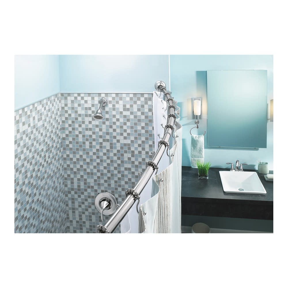 Moen Shower Rod Chrome 72 Adjustable Curved