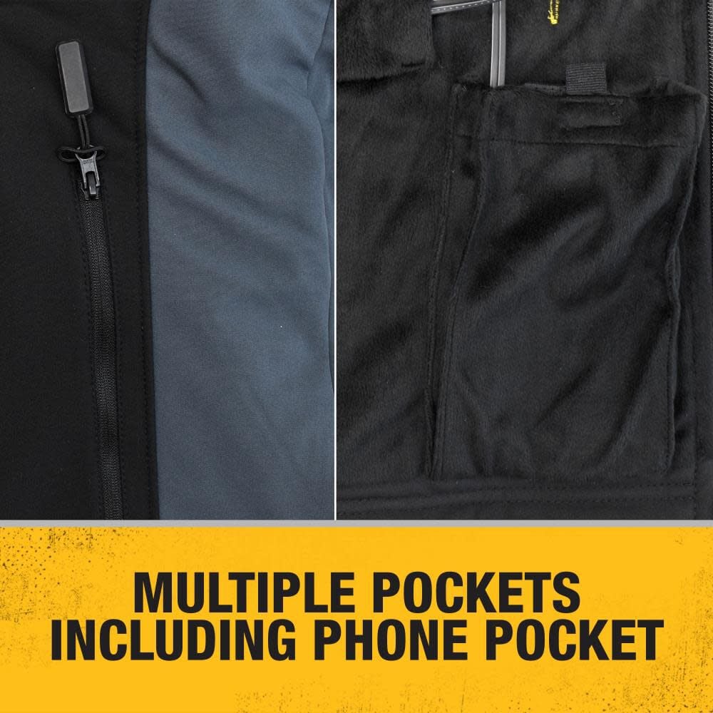 DEWALT Hooded Soft Shell Jacket Kitted: Battery Adapter and Charger Black - XL DCHJ066C1-XL from DEWALT