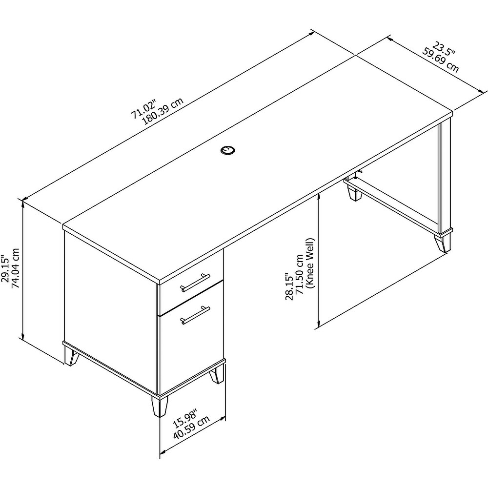 Bush Furniture Somerset 72 inch Office Desk with Drawers