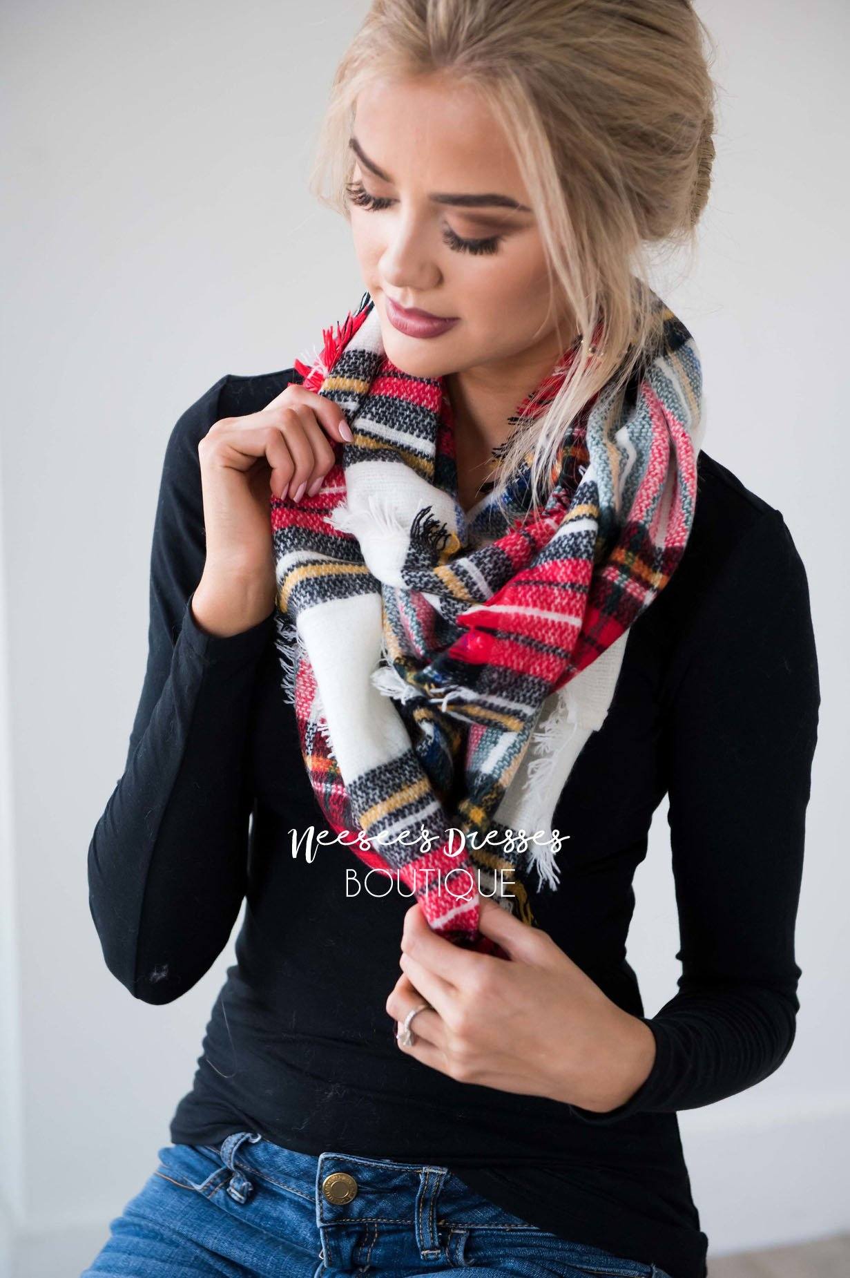 Autumn Stroll Plaid Infinity Scarf