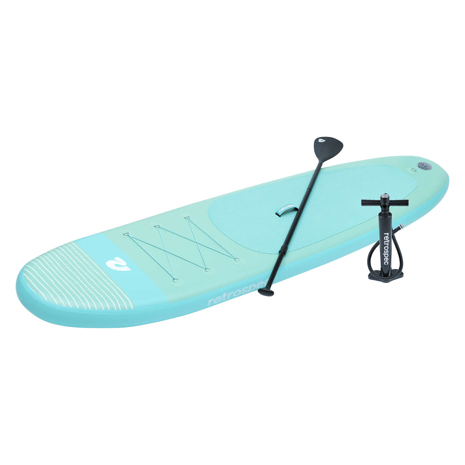 Retrospec Weekender PVC Inflatable Seafoam Stripes Paddleboard 30 in. H X 6 in. W X 10 ft. L