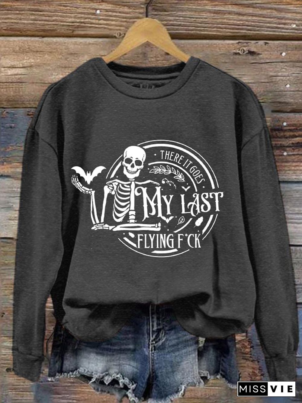 Women's Funny Halloween There It Goes, My Last Flying F*ck Casual Sweatshirt