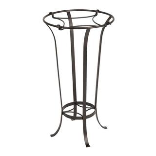 ACHLA DESIGNS 28 in. Tall Roman Bronze Powder Coat Iron Tulip Plant Stand with Insert FB-20