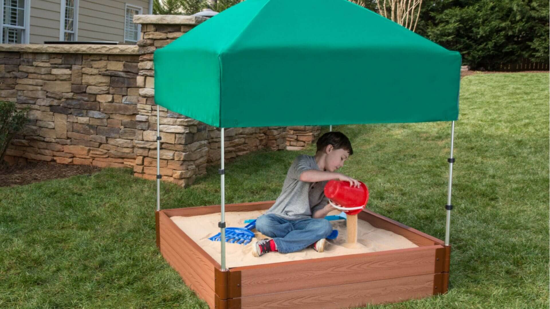 4' x 4' Composite Square Sandbox - 2 Inch Profile