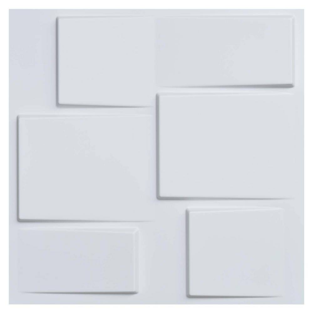 Art3d 19.7 in. x 19.7 in. White PVC 3D Wall Panels Decorative Wall Design (12-Pack) A10020