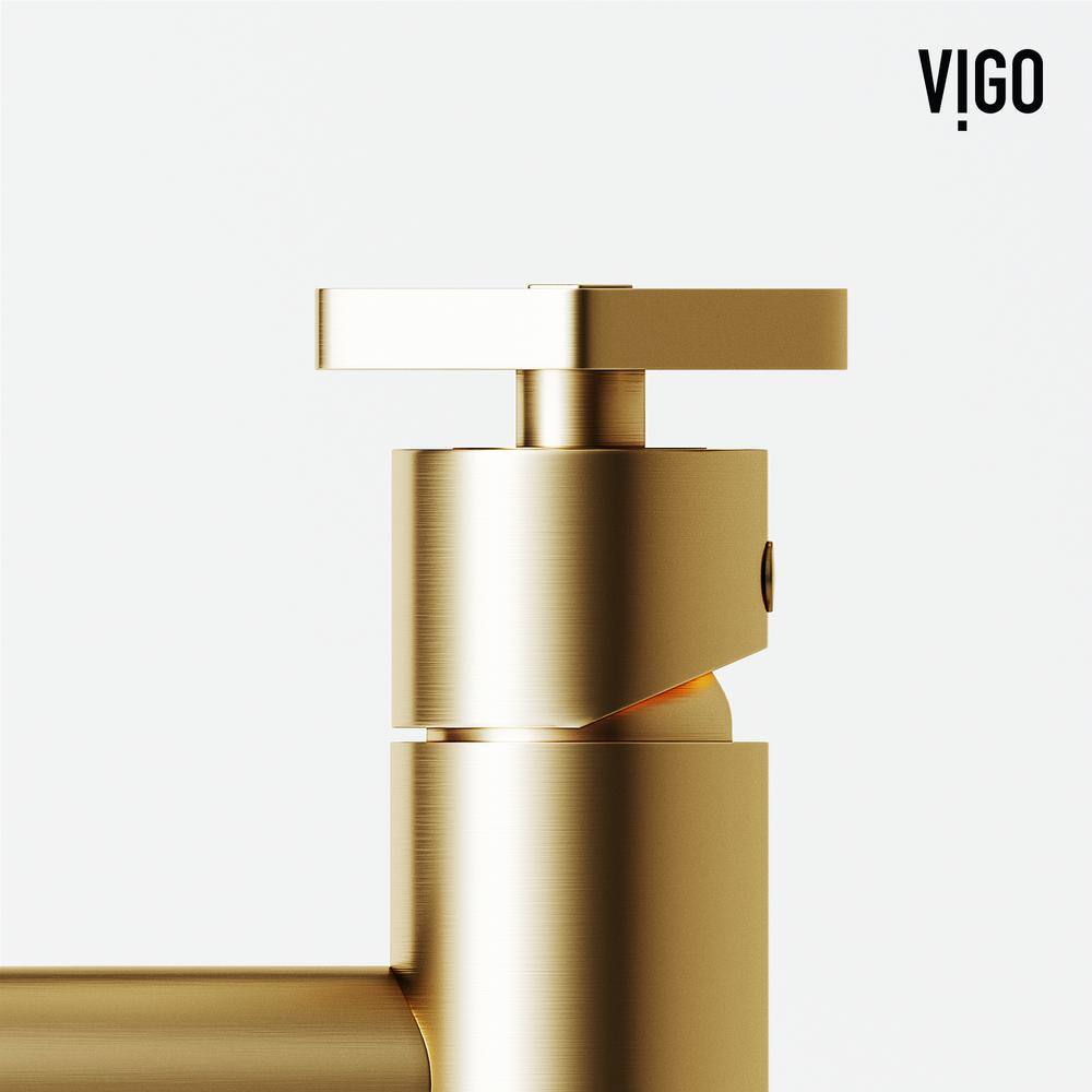 VIGO Ruxton Single Handle Single-Hole Bathroom Faucet in Matte Brushed Gold VG01050MG