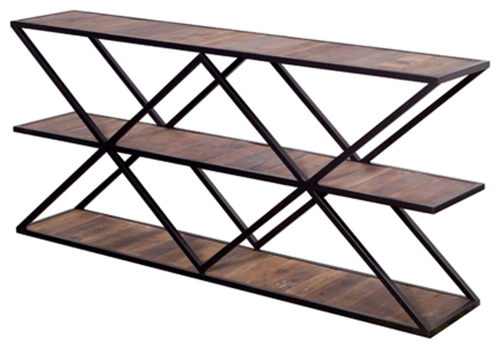 Misha Two Tier Console Table   Industrial   Console Tables   by LH Imports  Houzz