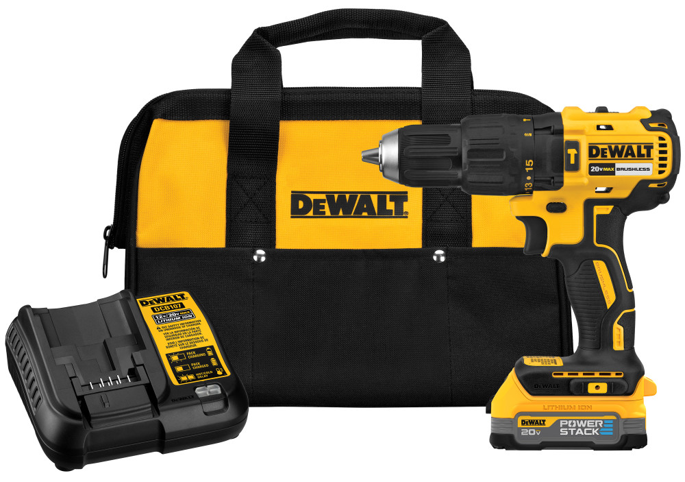 DW 20V Compact Hammer Drill Kit with POWERSTACK Battery DCD778E1 from DW