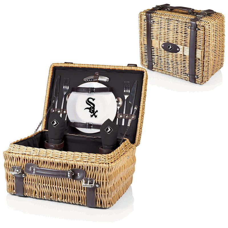 Picnic Time Chicago White Sox Champion Willow Picnic Basket with Service for 2