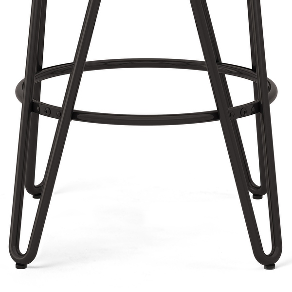 WYNDENHALL Kendall Industrial Metal Counter Height Stool with Wood Seat