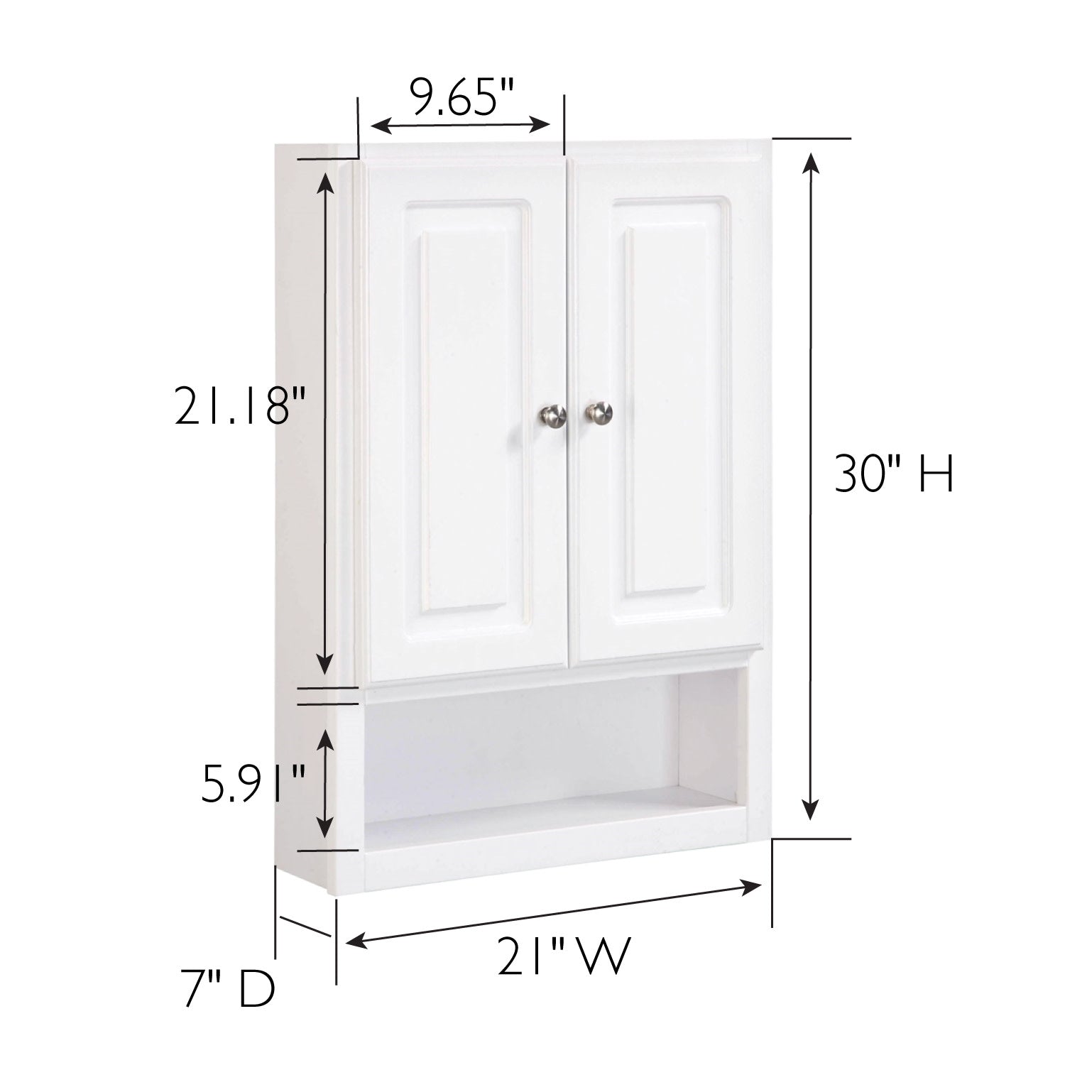 Design House Concord Fully Assembled 2-Door Bathroom Wall Cabinet in White