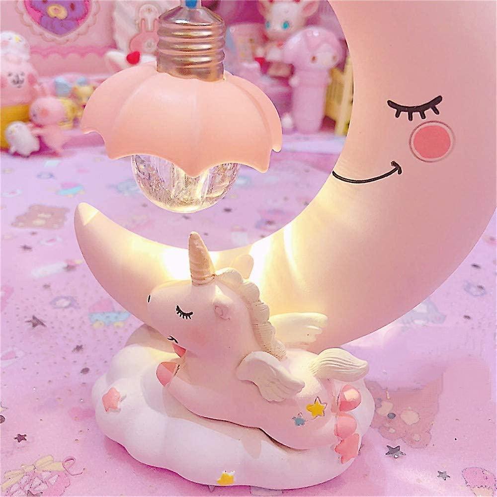 Moon Night Light，led Night Light Cartoon Nursery Lamp For Children Kid Girl Toy Birthday Gift Home Decor (pink)