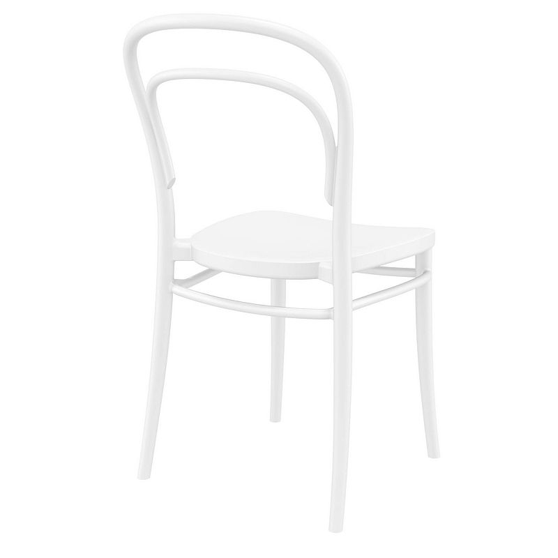 33.5 White Patio Armless Stackable Dining Chair