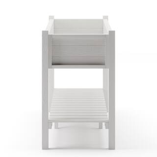 LUE BONA Raised Garden Bed Elevated Wood Planter Box Stand for Backyard Patio Balcony-White DPTHD23002-1