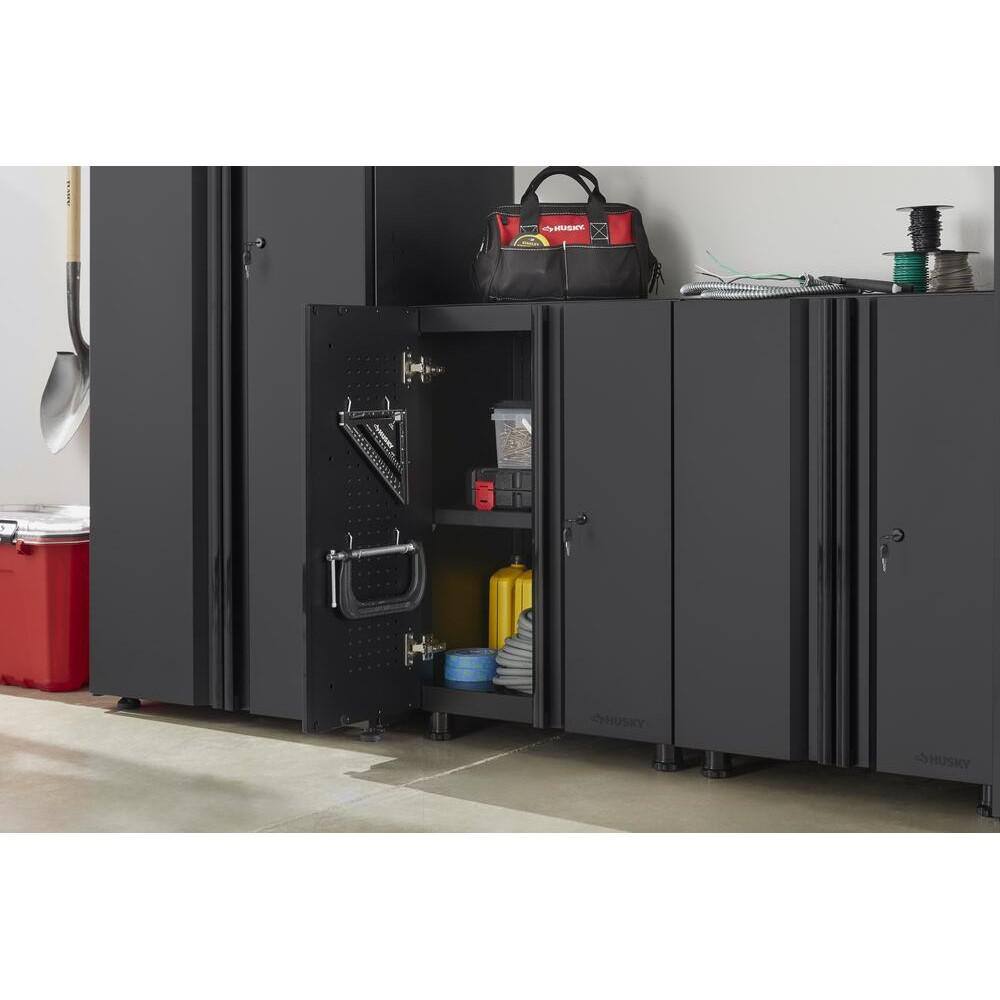 Husky G2402B-US Regular Duty Welded 24-Gauge Steel 2-Door Garage Base Cabinet in Black (24 in. W x 33 in. H x 16 in. D)