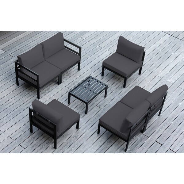 Ohana Outdoor 7pc. Cushioned Aluminum Sectional