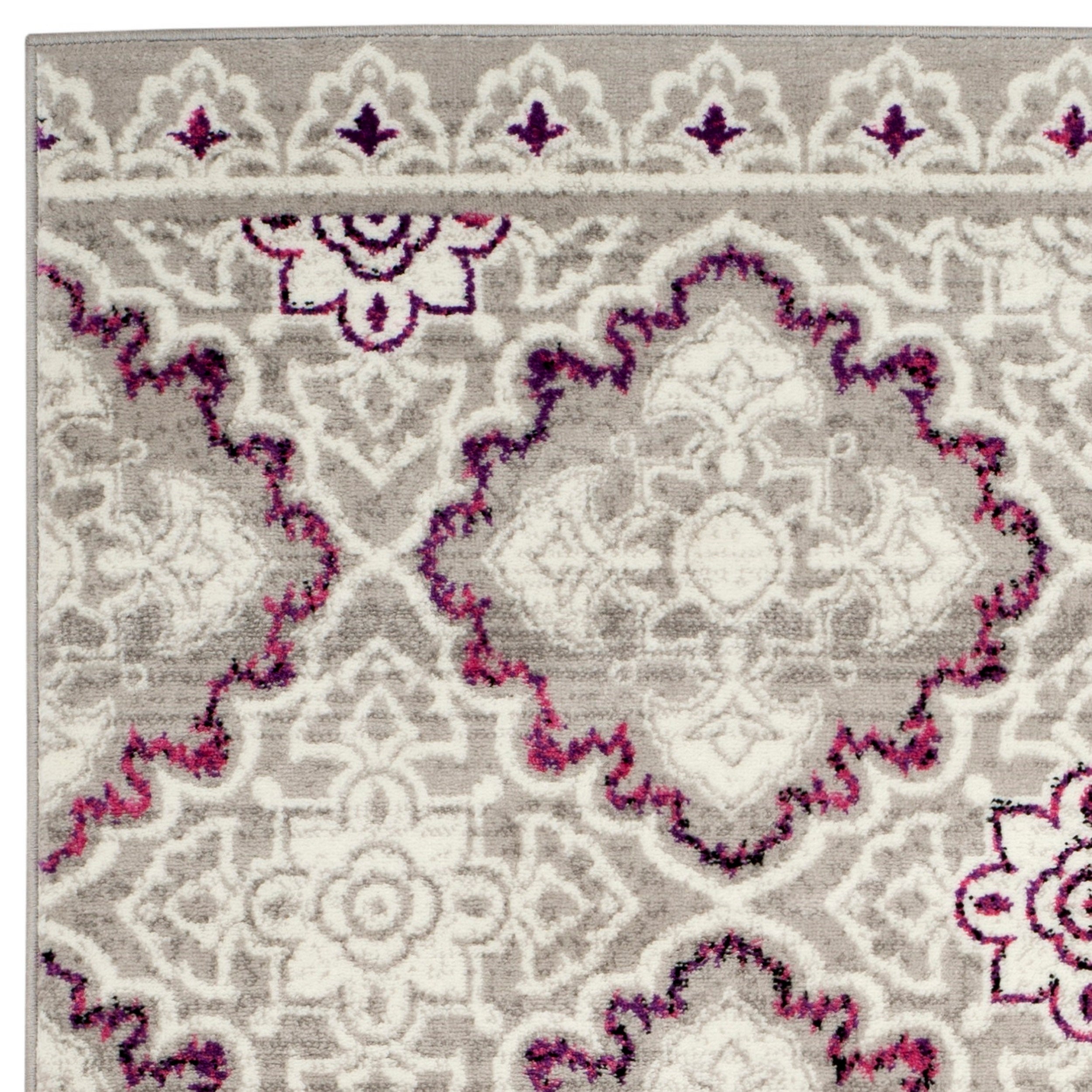 SAFAVIEH Skyler Willoughby Floral Area Rug, Grey/Pink, 5'1