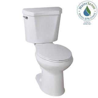 Glacier Bay 2-Piece 1.28 GPF High Efficiency Single Flush Elongated Toilet in White