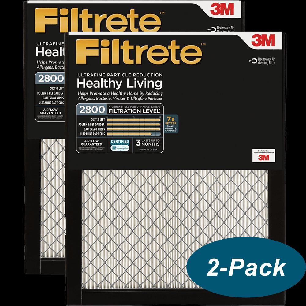 3M Filtrete 2800 MPR Ultrafine Particle Reduction Filters 16x25x1 2-Pack